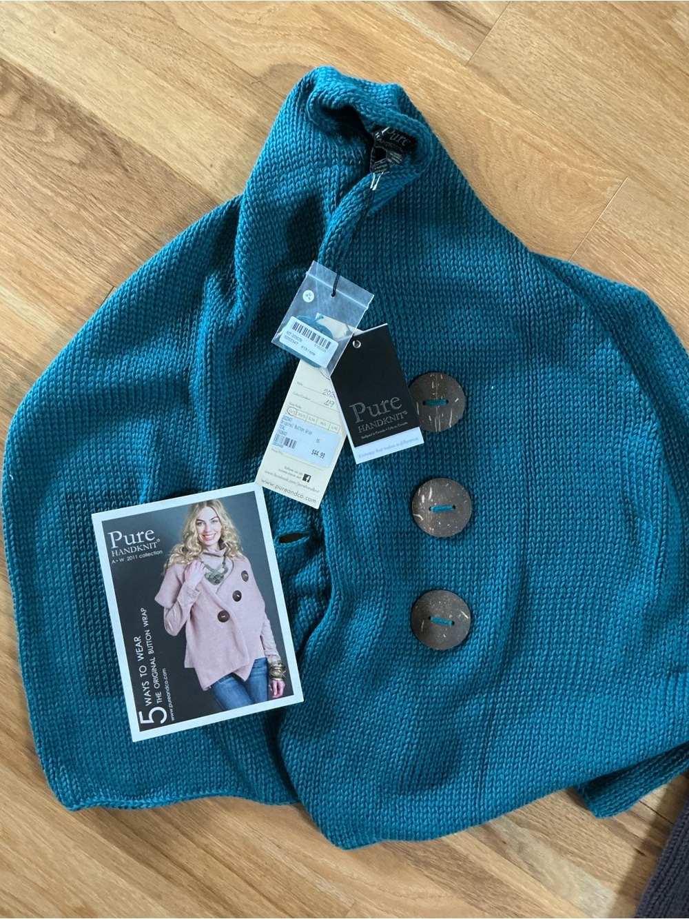 Teal Button-Front Women's Cape